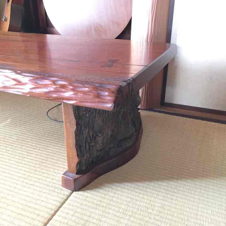 花梨の一枚板 長テーブル 座卓 和室 無垢材 ローテーブル センターテーブル