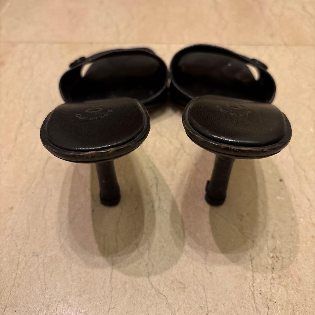 CHANEL ニュートラベルライン ミュール 金ココマーク 黒