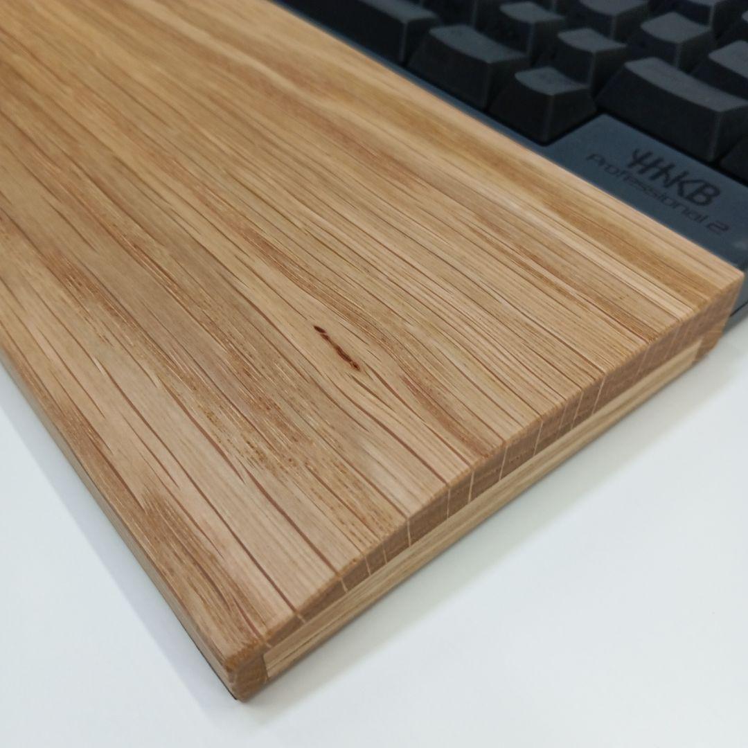 無垢材ホワイトオークHHKB用 手作りパームレスト兼キーボードルーフ オスモ