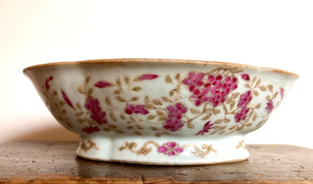 稀少　骨董　色絵　アンティーク　菓子鉢　唐物　清　粉彩　古伊万里