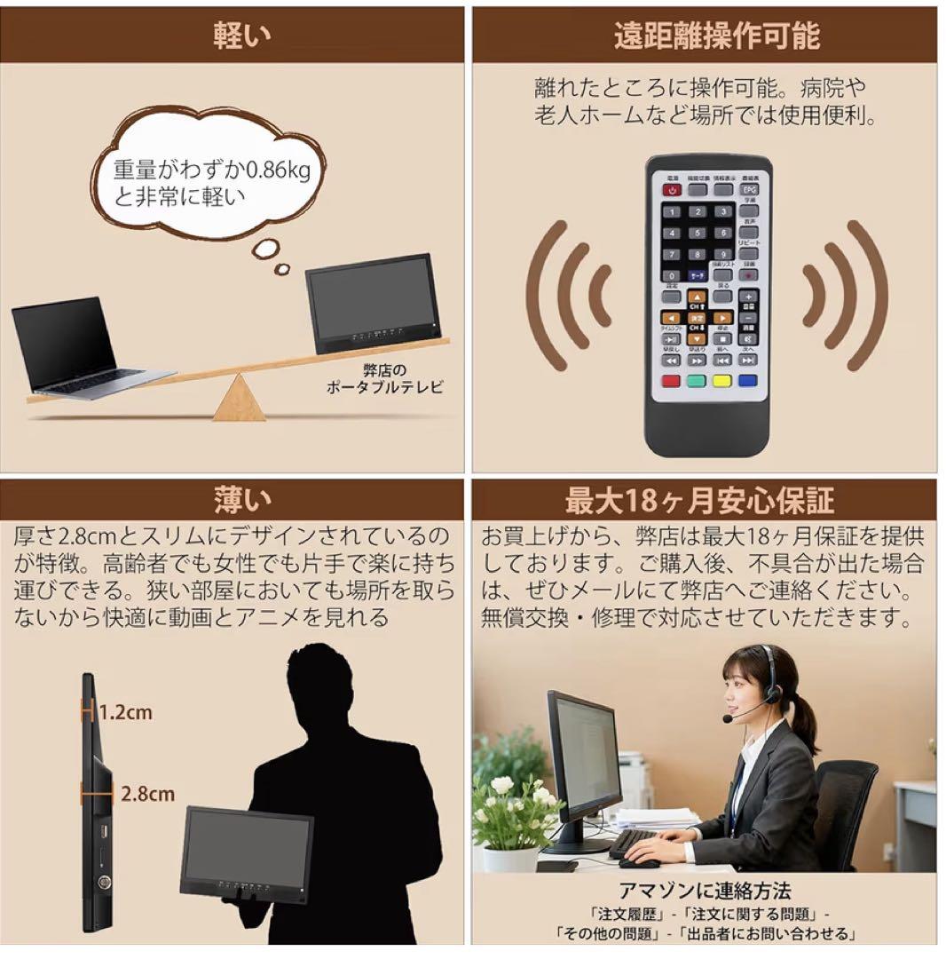 ポータブルテレビ 録画機能付き　14.1インチ