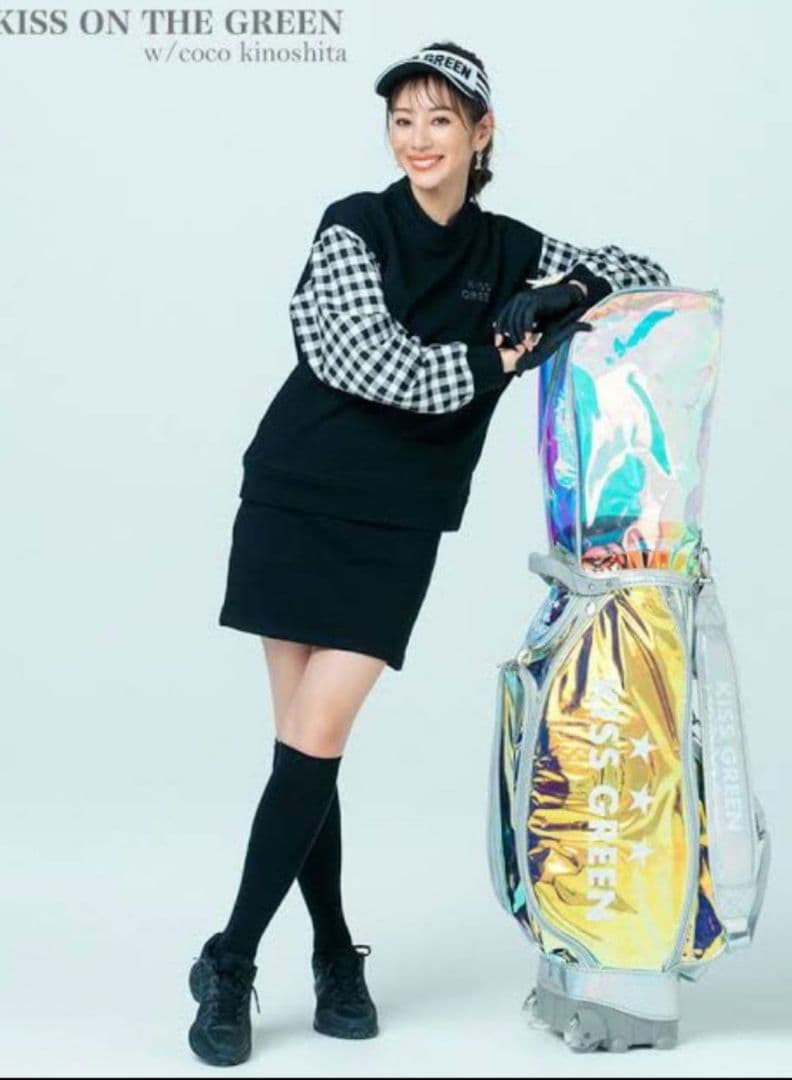 キスオンザグリーン　チェック柄切り替え　セットアップ　ゴルフ