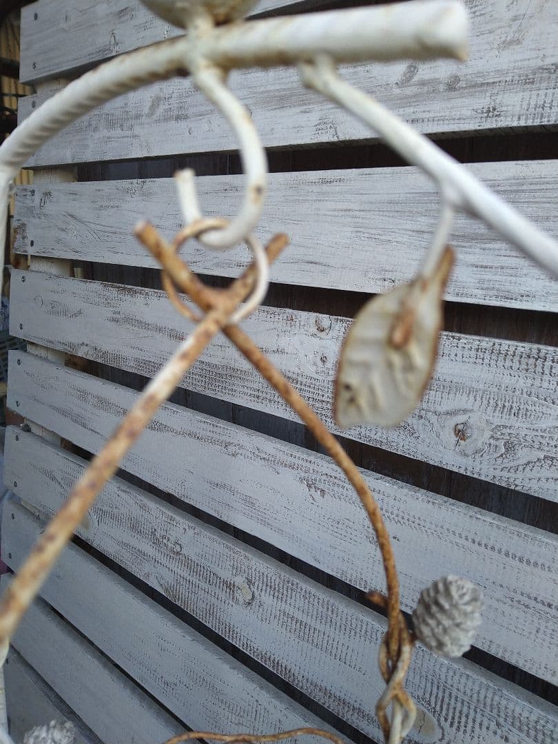 アンティーク調 花台 シャビー 小鳥