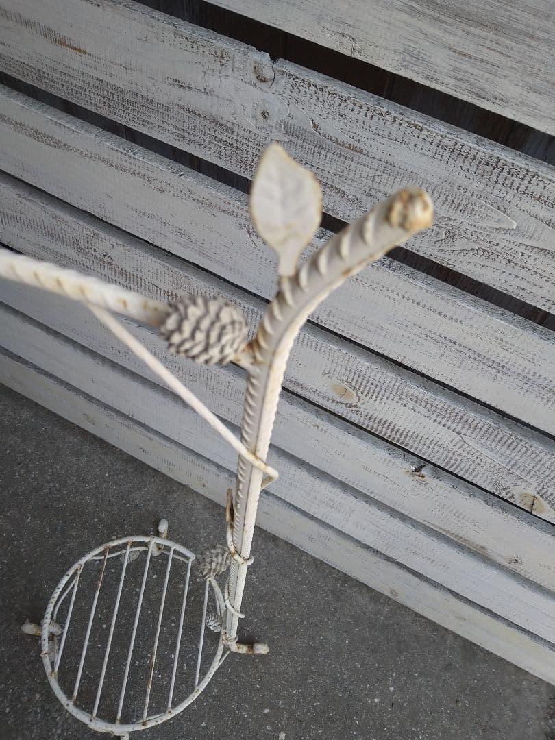 アンティーク調 花台 シャビー 小鳥