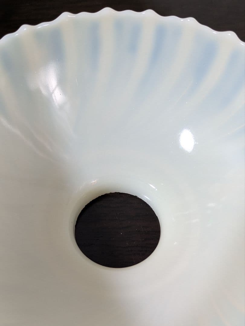 マクベス・エバンス　モナックス　ミルクガラス　リブデザインランプシェード