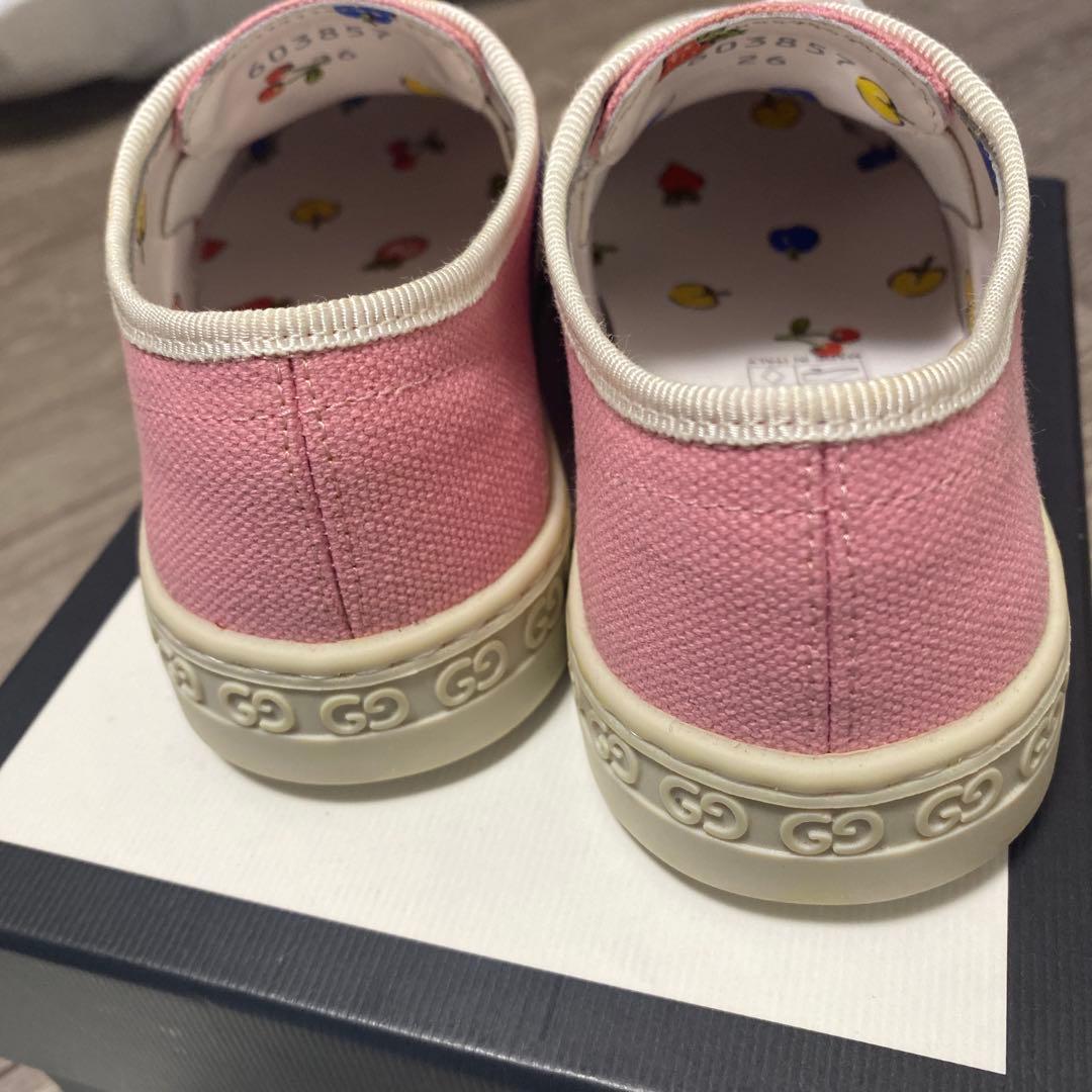 極美品 Gucci キッズ ロゴ　スニーカー　26