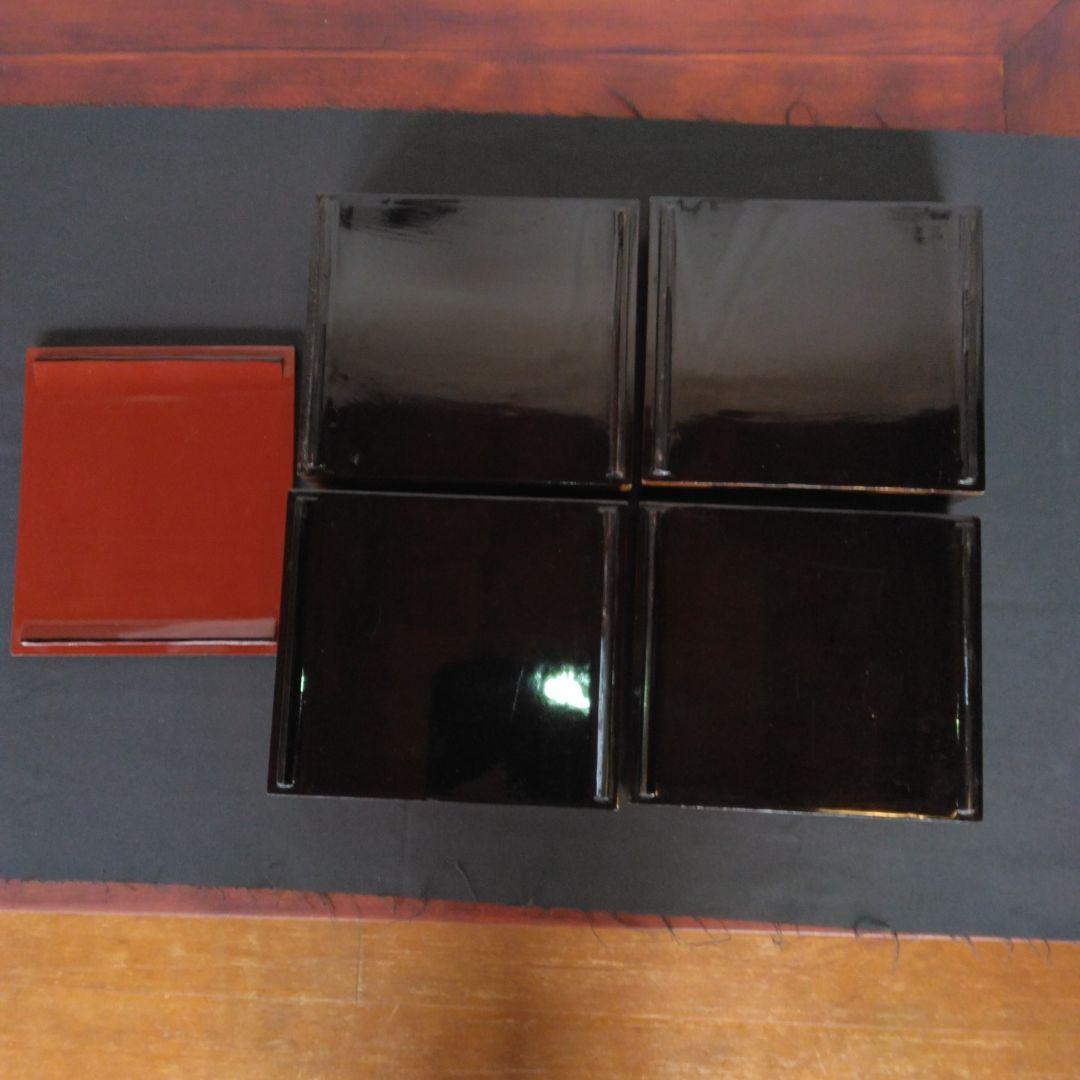 重箱　黒柿　象嵌