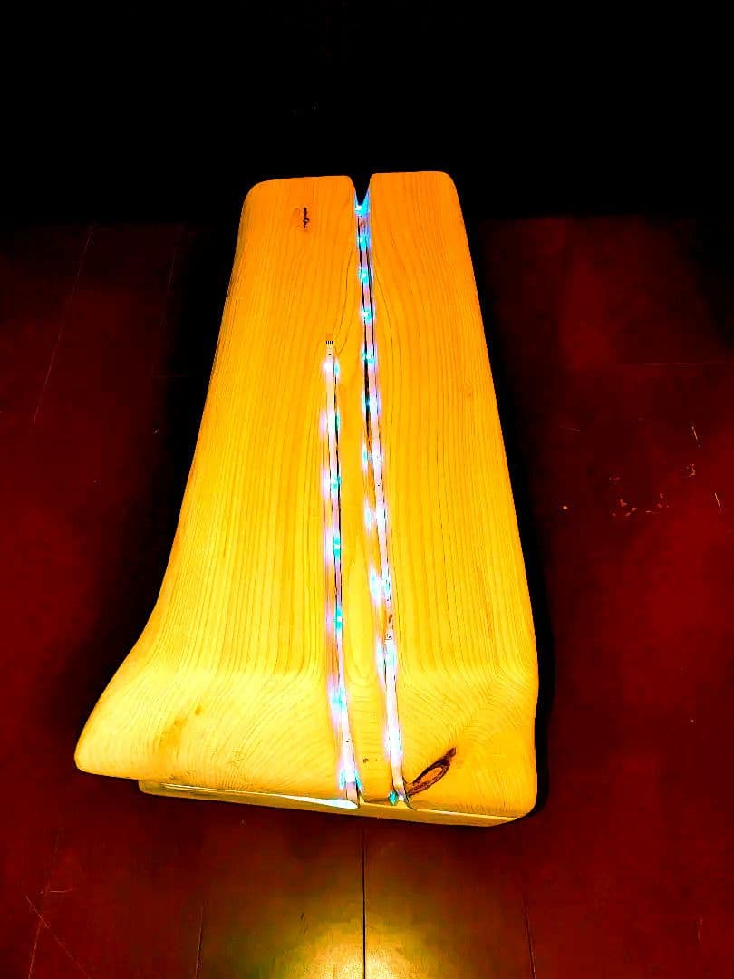 『限定価格』四国霊峰石鎚山産②大型天然ひのき切り株テーブルベンチ