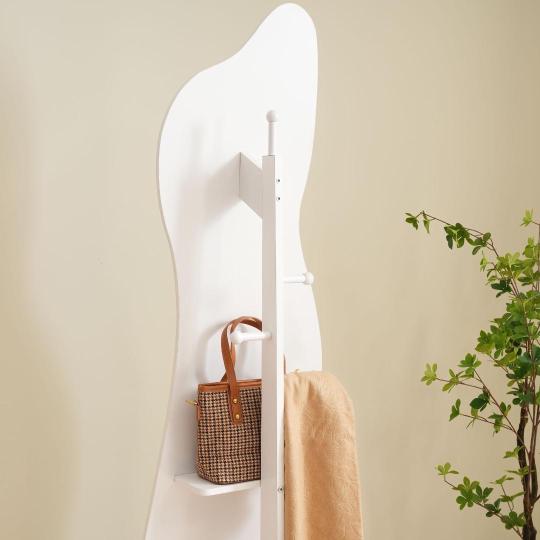 全身鏡 姿見鏡 ハンガーフック イレギュラ ハンガー 360°回転 飛散防止加工