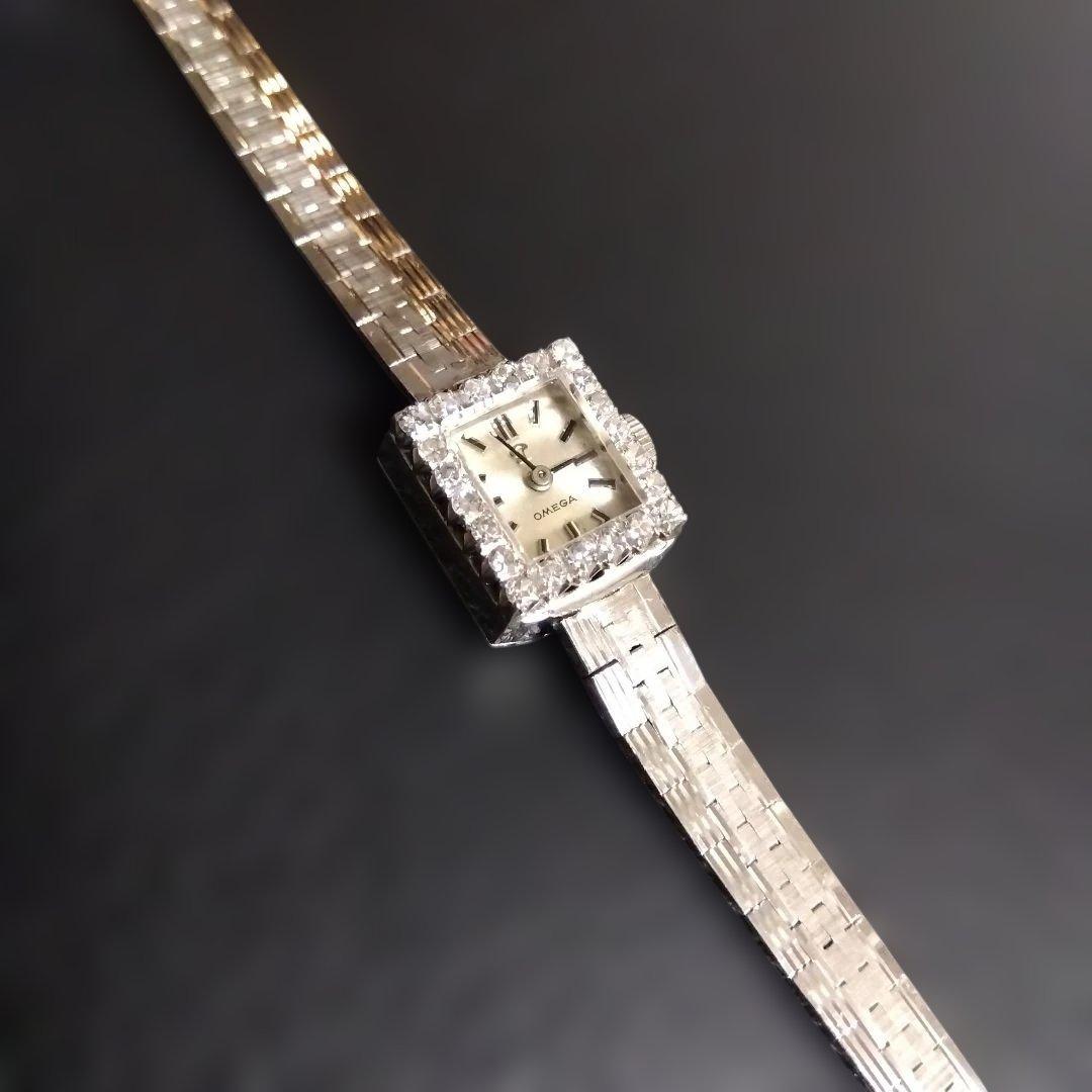 OMEGA　Ω　オメガ　18K刻印あり　ダイヤモンド アンティーク