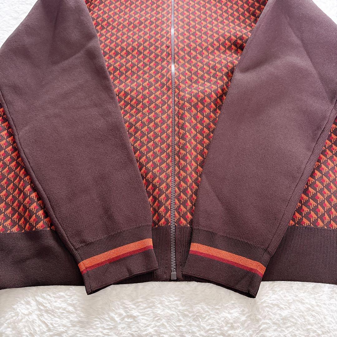 【ZARA】ジャージ風セットアップ ジャガード ブラウンオレンジ系 XLサイズ