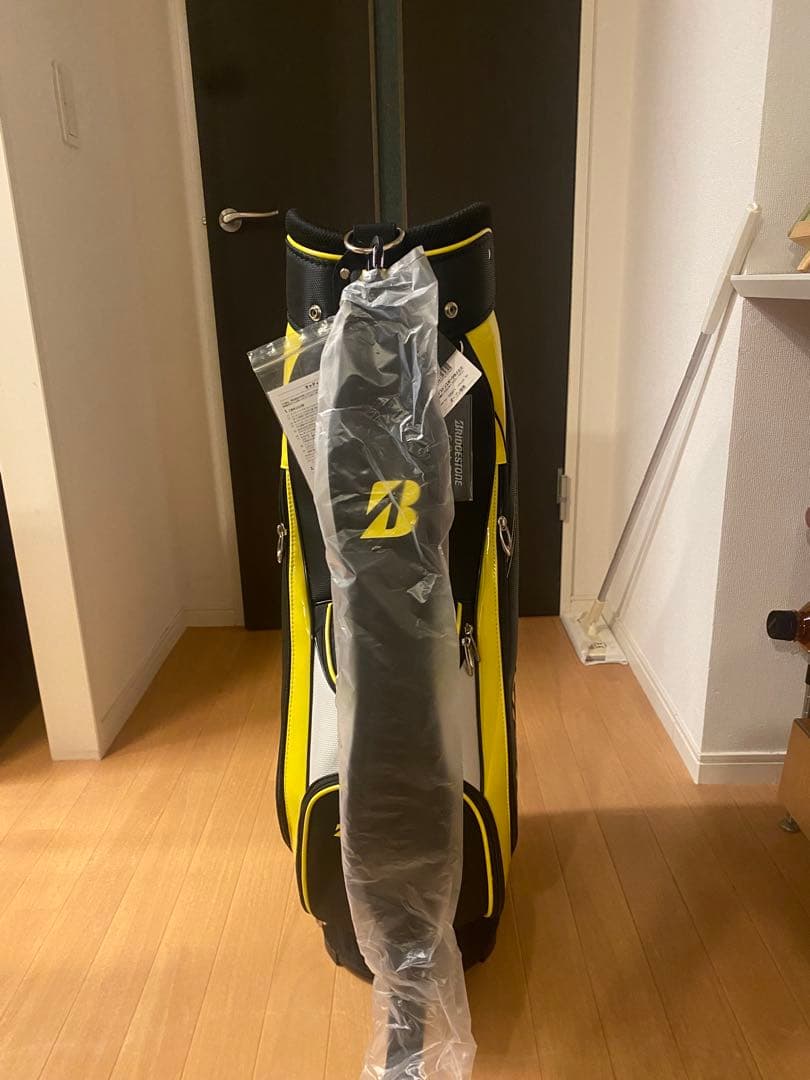【未使用】BRIDGESTONE キャディバッグ 、ブラック イエロー 9型