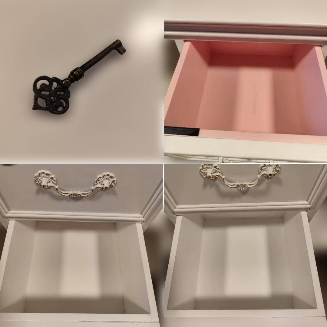 リュバンシュ ロココ アンティーク風 キー付 ホワイト洋服ダンス キャビネット