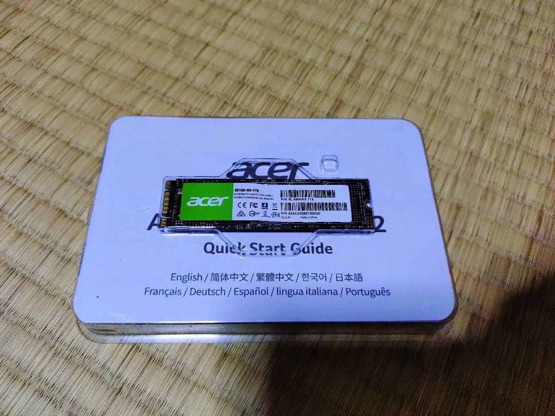 内蔵型SSD Acer RE100 M.2 SSD 1TB