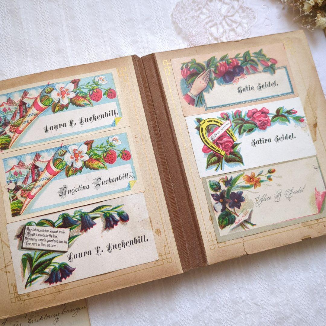 激レア 1900年初頭 コーリングカード コレクション本 クロモス 洋書 古書