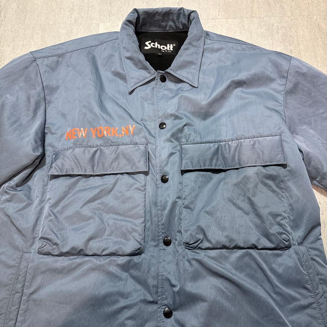 SCHOTT ショット 美品 コーチジャケット XL ブルー オレンジ nyc