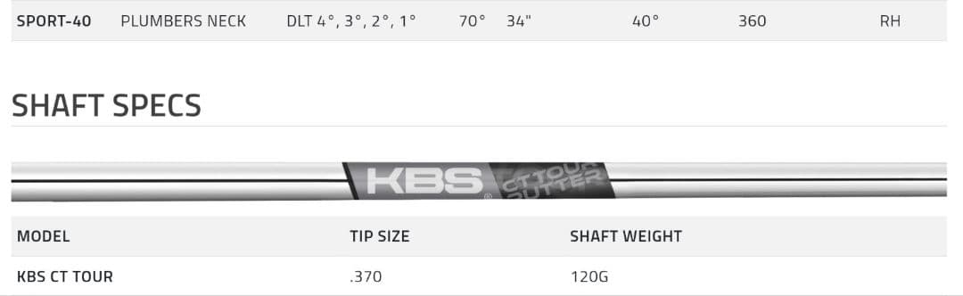 コブラ　SPORT-40　Vintage Putter　 パター　　 ３４インチ