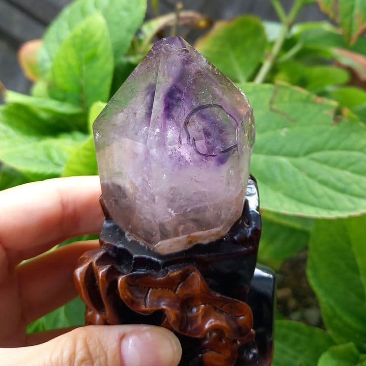 水入りスーパーセブン原石◼️水晶原石◼️台座付　B