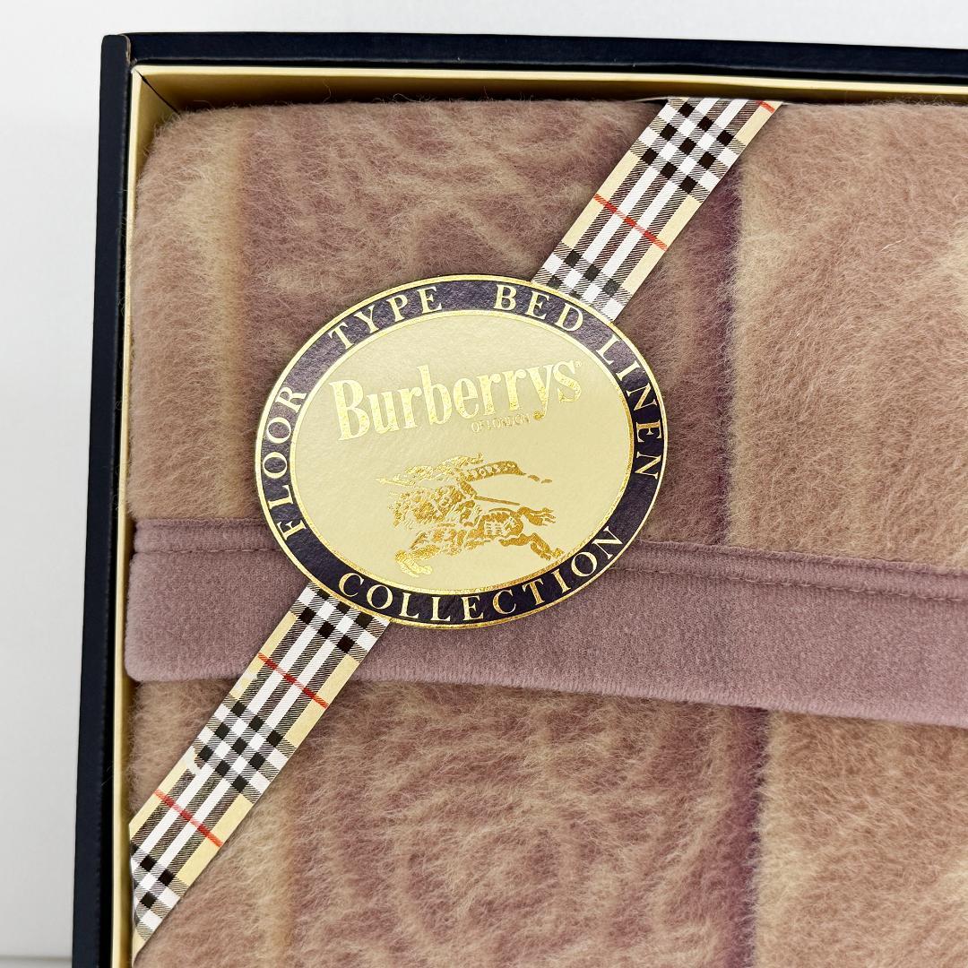 未使用 Burberrys バーバリーズ 純毛毛布 カシミアウール入り ピンク