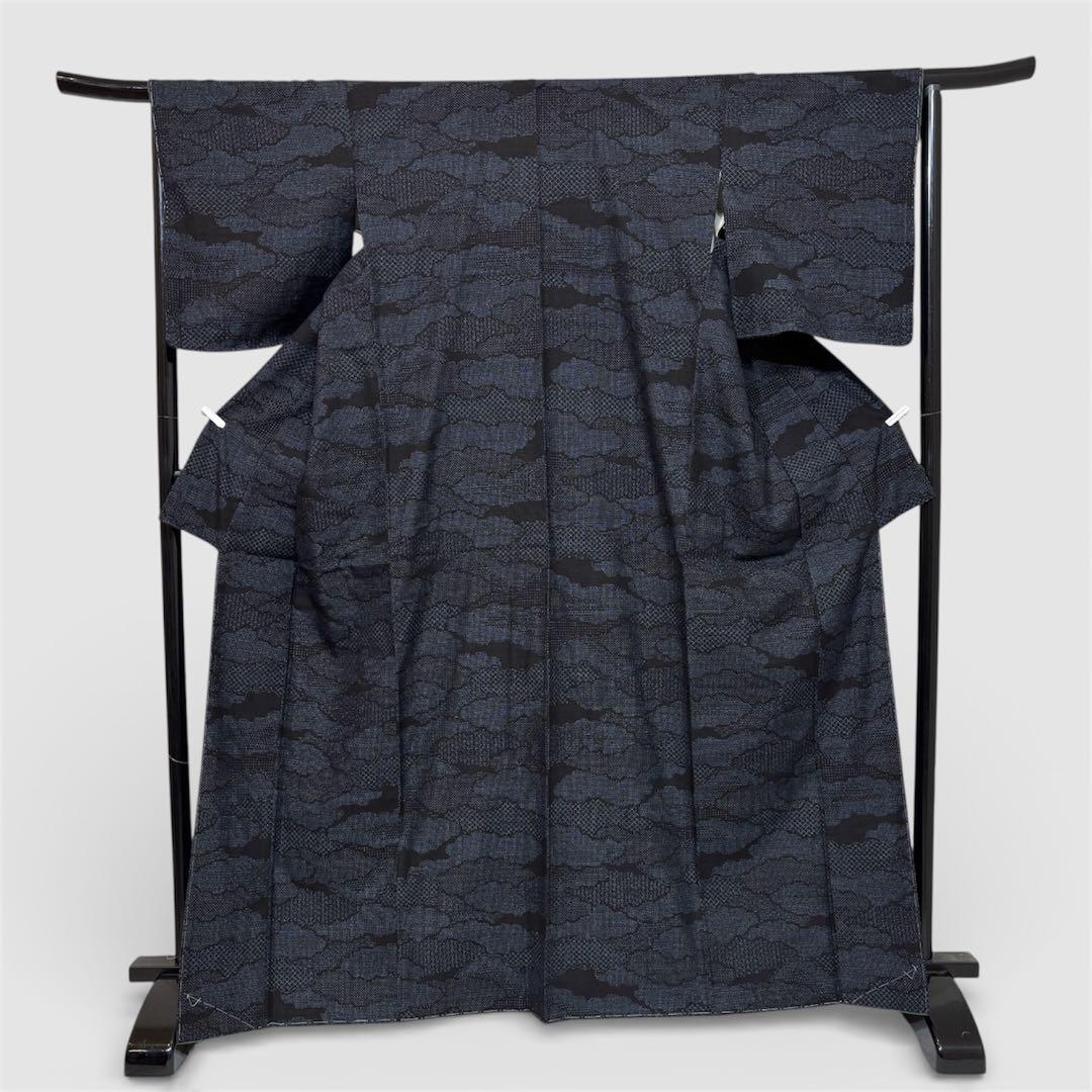 本場結城紬　未使用　身丈163 裄丈65.5 証紙　鑑定書付き　k1287