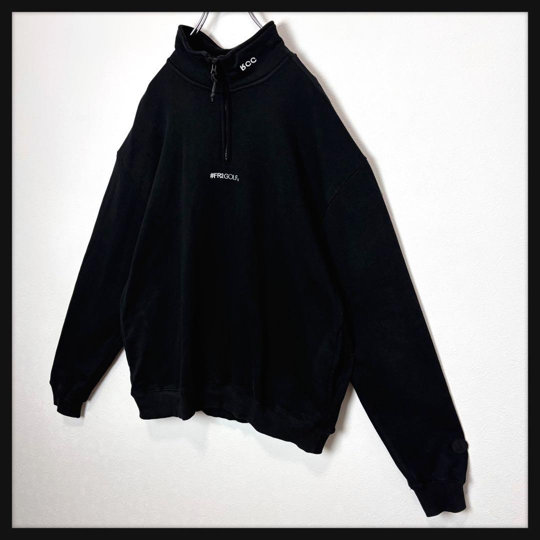 【即完売モデル】FR2 ゴルフ サークルロゴ 刺繍ロゴ ハーフジップスウェット