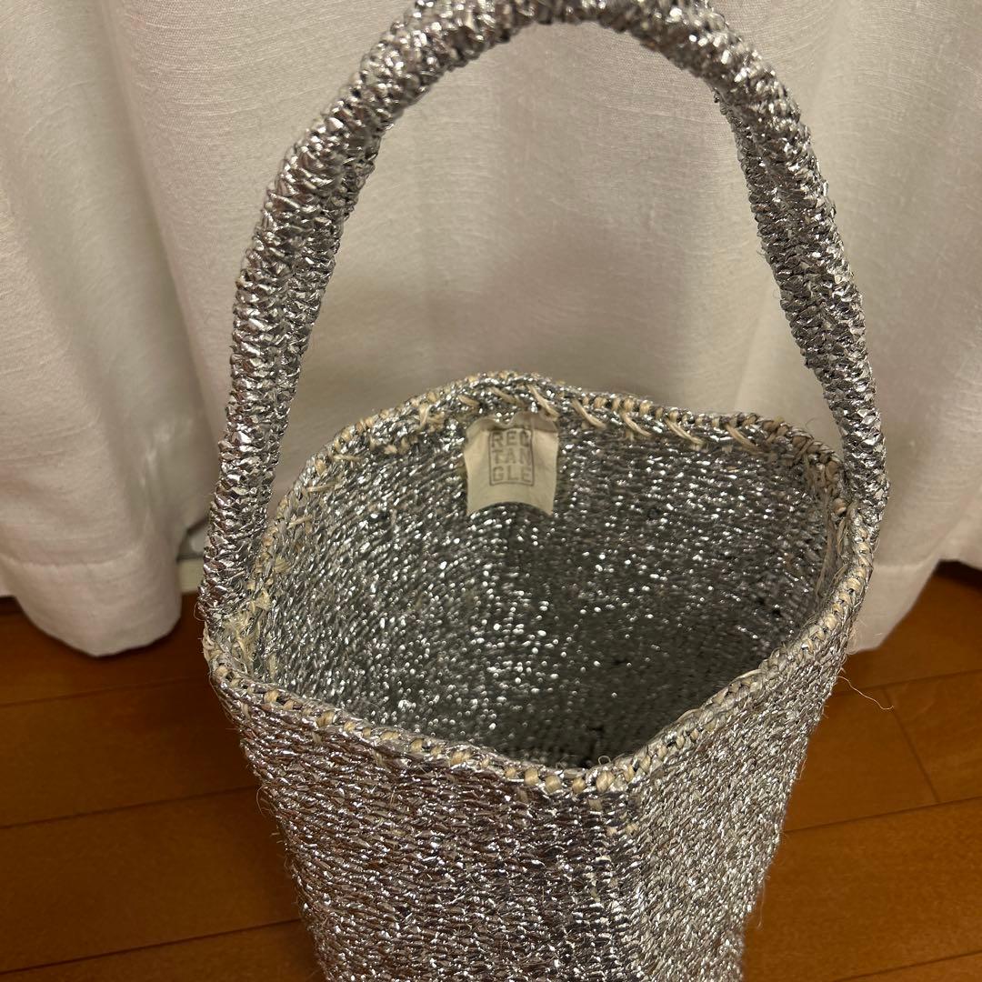 RECTANGLE シルバー バスケット スモールショルダー