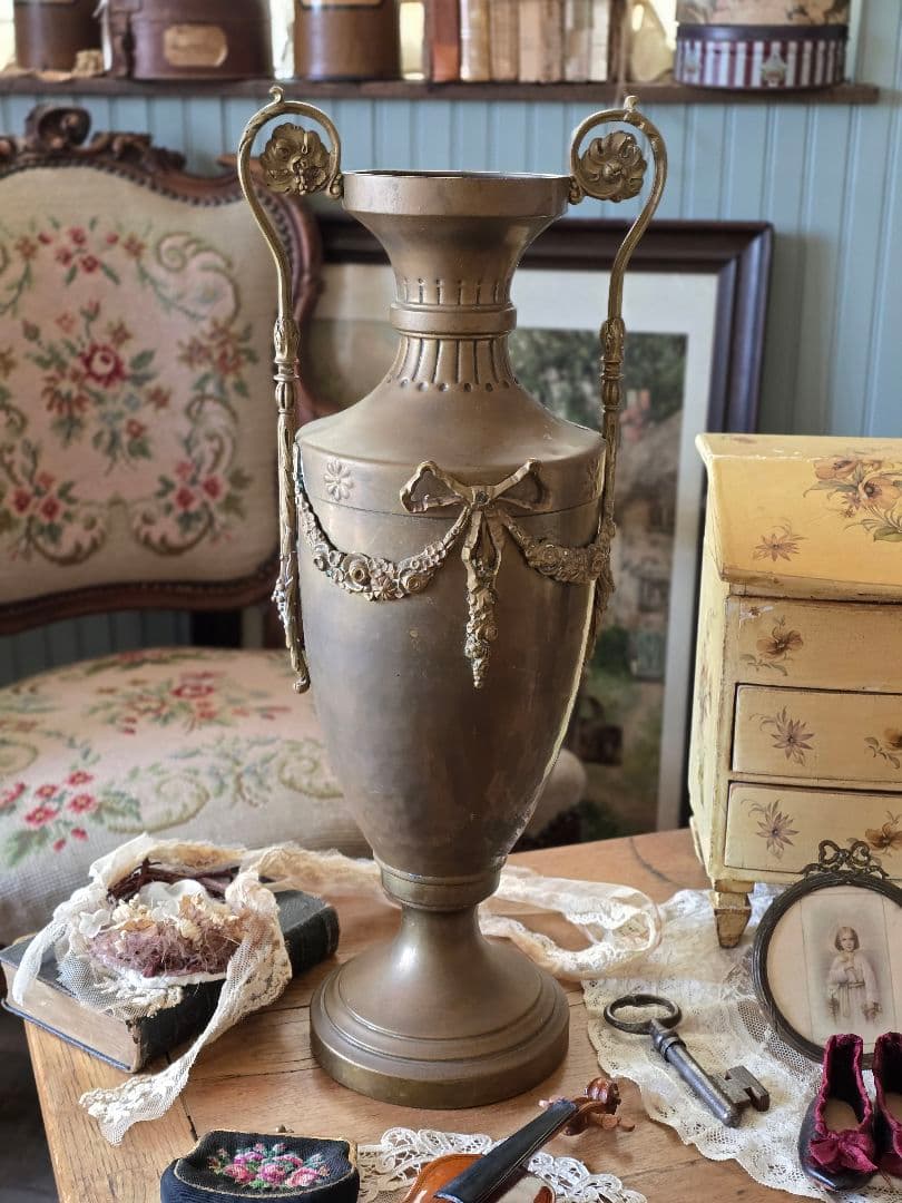 マリン　アンティーク　真鍮　フラワーベース