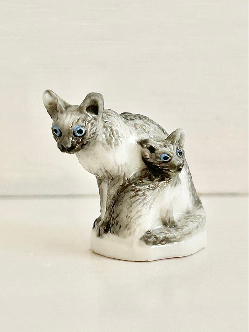 【希少】アトラス　猫のフェーブセット　ネコ　フェーヴ　フランス製陶器