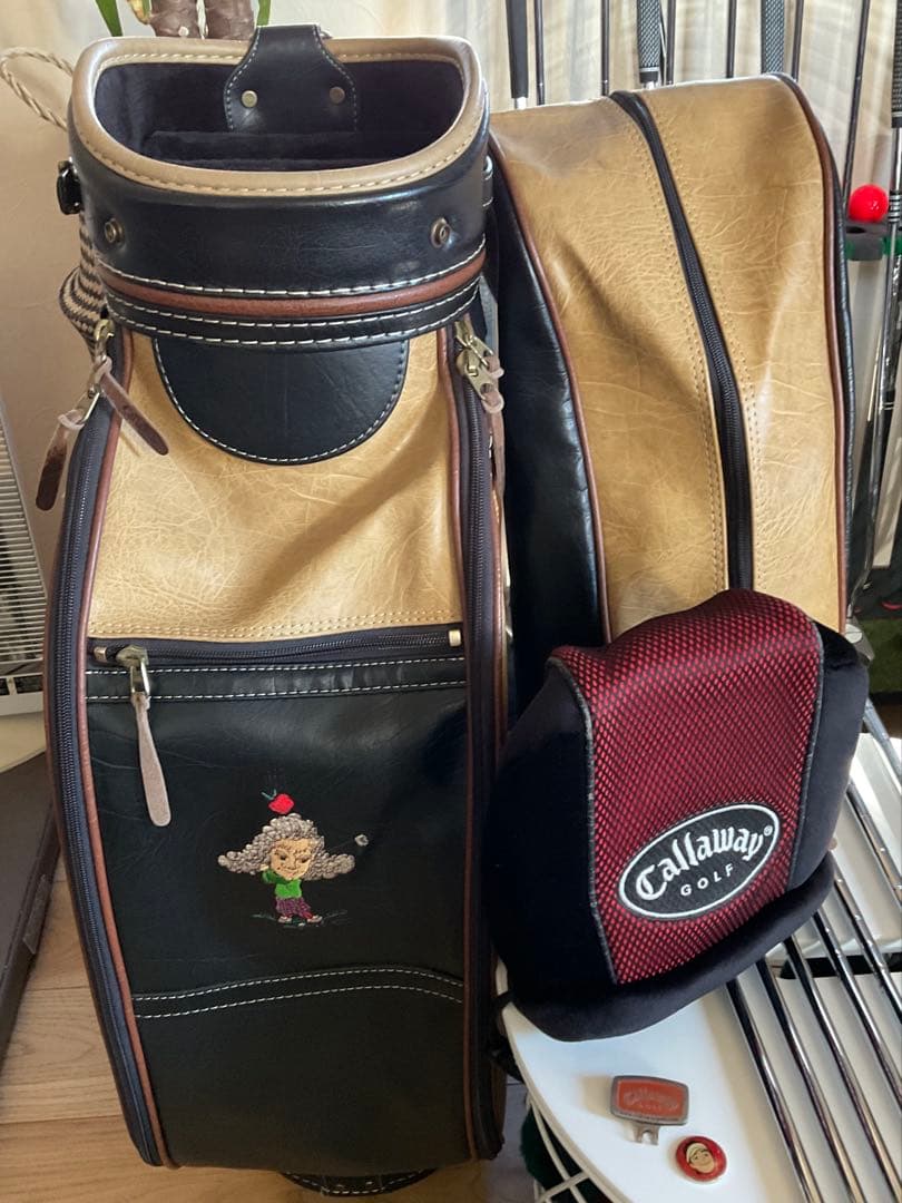 キャロウェイ キャディバッグ《8.5型》カート 3分割 ブラック レザー