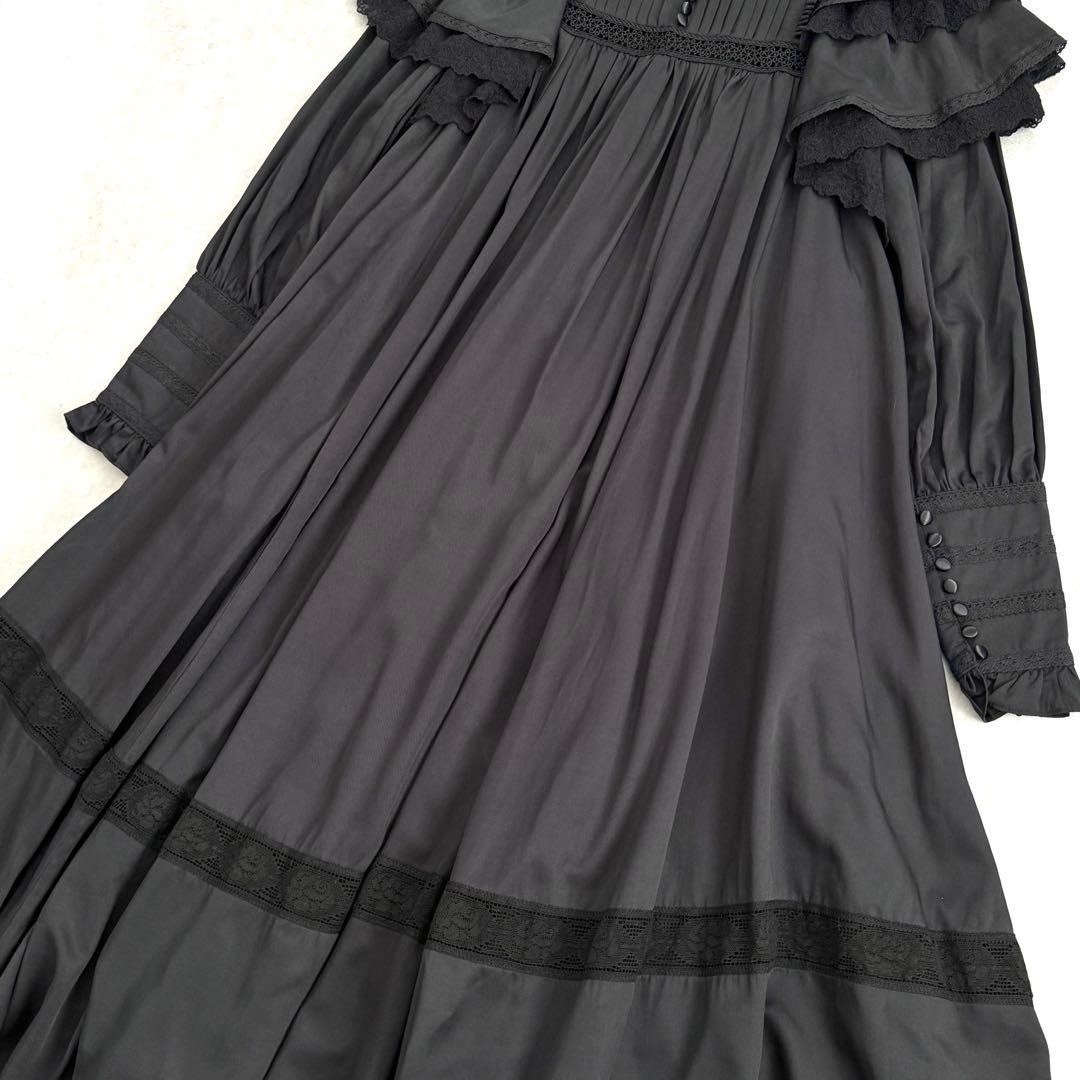 星箱works リリアンヌ姉妹 ロング 黒 無地 ロリィタ クラロリ レース