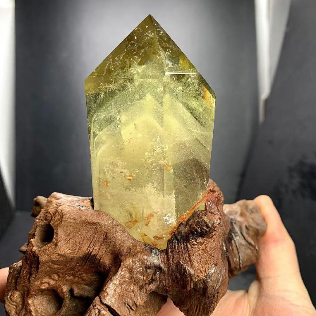 天然石 シトリンのポイント　置物YS962G.292