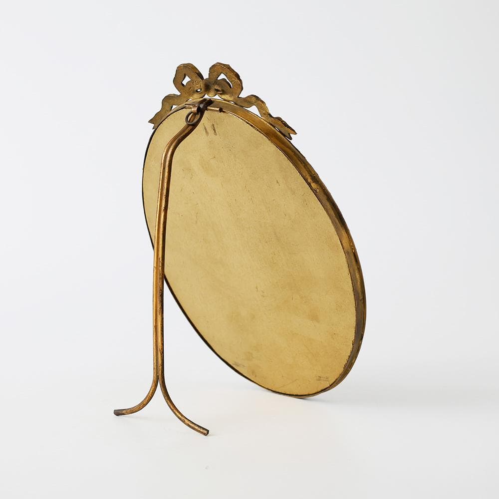 T【希少】フランスアンティークミラー 真鍮製ゴールド