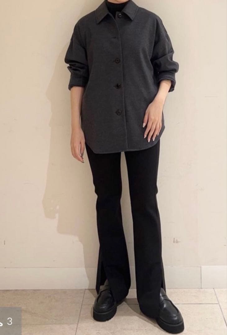 Theory 美品2025AW 今期　グレー 長袖シャツジャケット