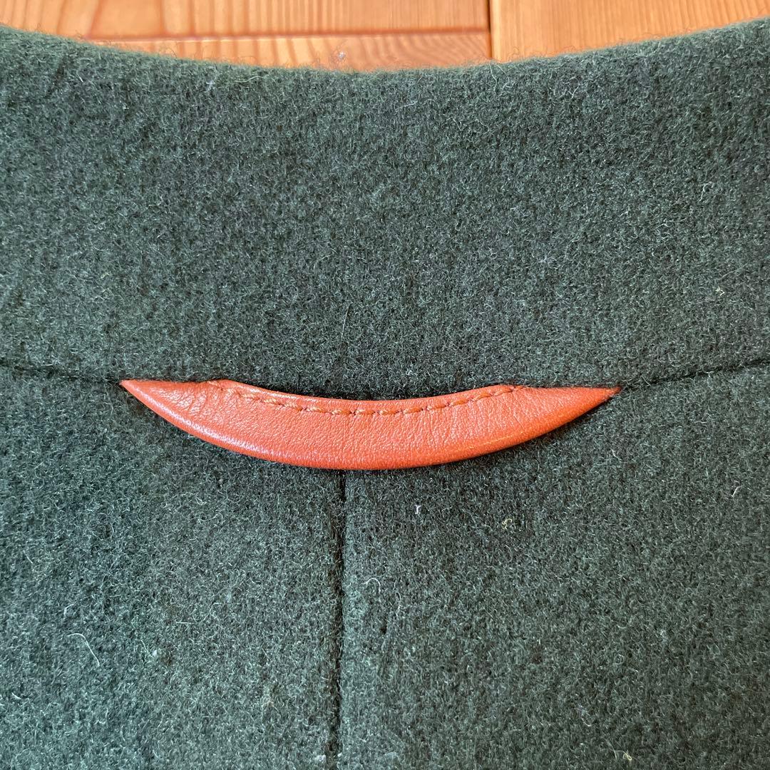 【パラスパレス】ノーカラーコート　ダークグリーン