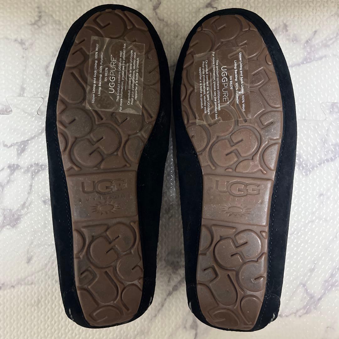【美品】★UGG ブラック ムートンアンスレーモカシン