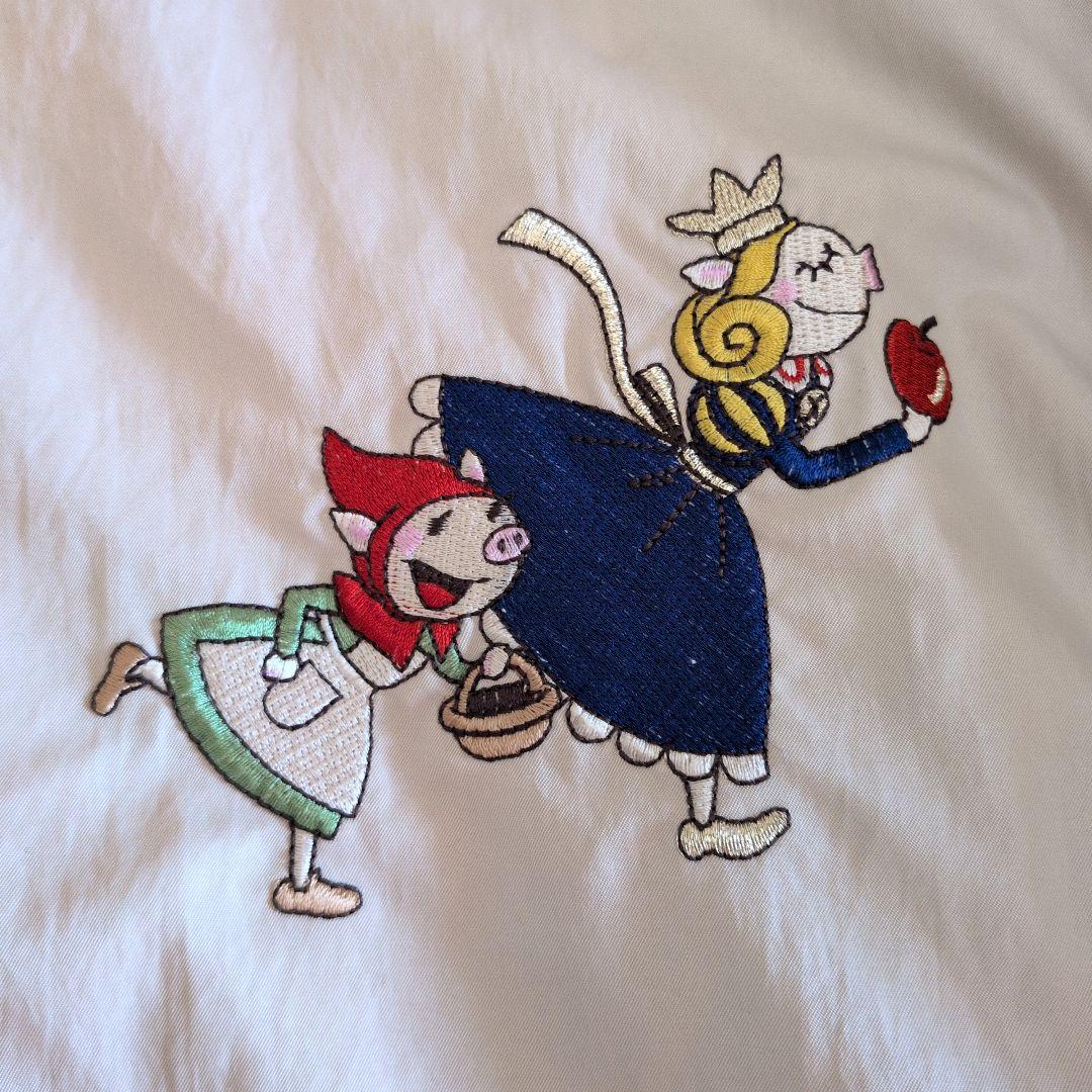 OLLEBOREBLA　カットソー　ぶたさん刺繍　異素材ミックス　アリス赤ずきん