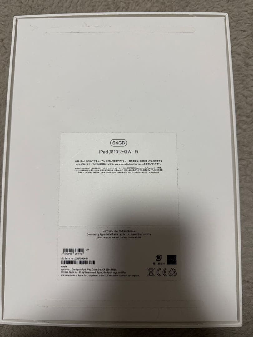 iPad第10世代 シルバー 本体 カバー付き