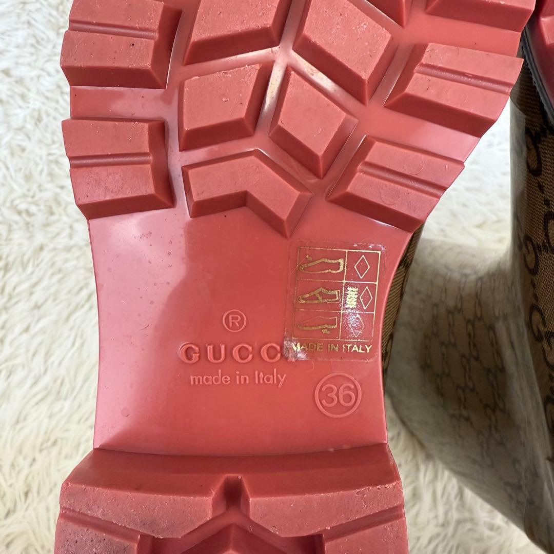 専用 セール対象外品 美品 GG GUCCI グッチ レインブーツ 長靴 23㎝