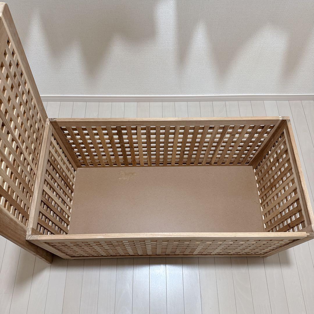 IKEA イケア　HOL ホール　テーブル 収納付き, アカシア材, 98x50