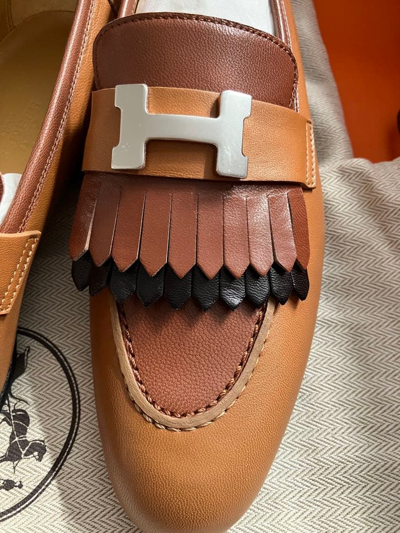 HERMES☆人気定番☆ロワイヤル モカシン☆ レアなマルチカラー☆新品お値下げ