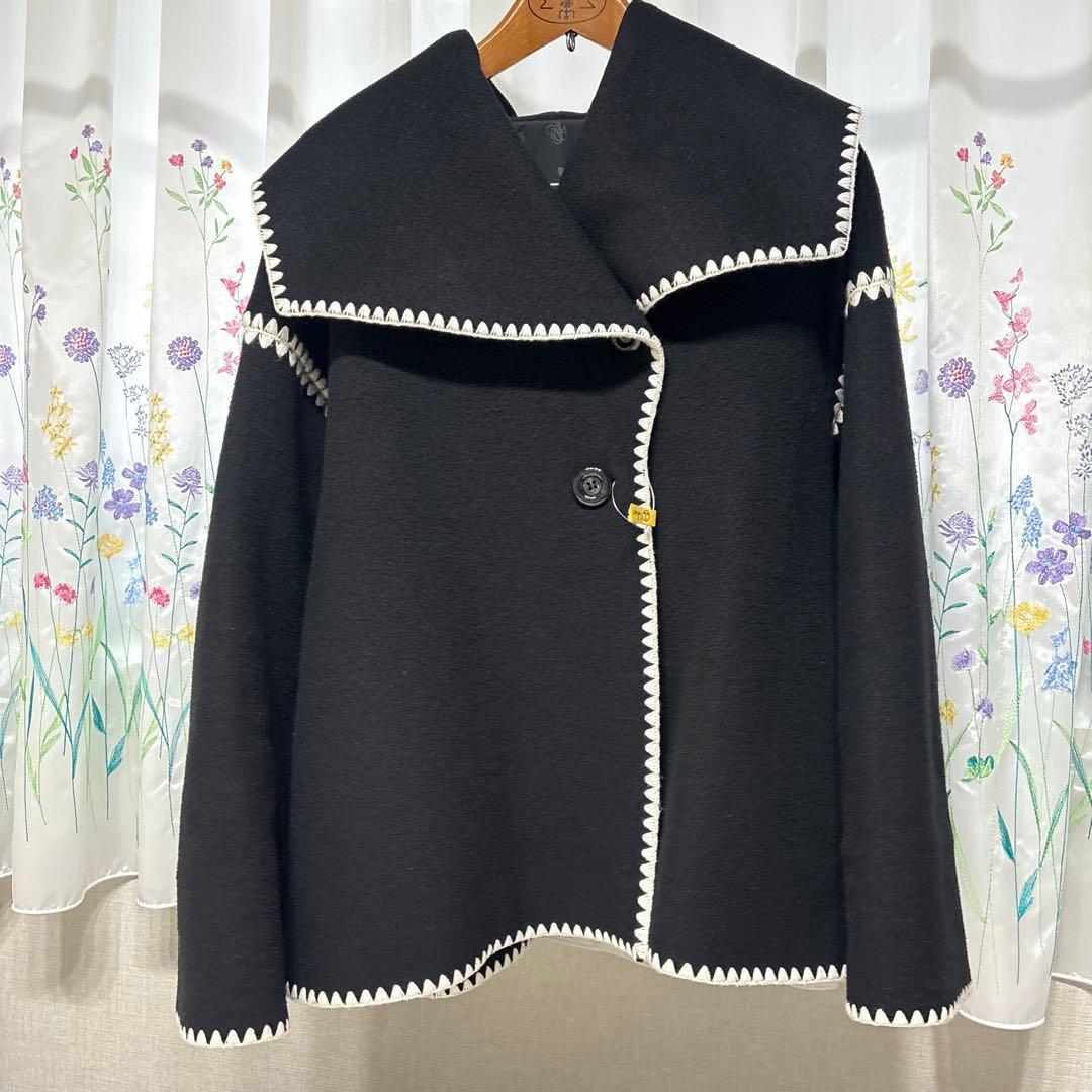 ロージーモンスター　ハマグリ　コート　ウール　ブラック　黒