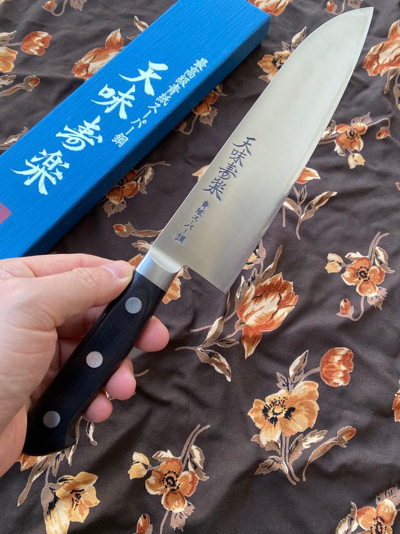 天味寿楽 三徳 包丁 長尾包丁製作所 青紙スーパー鋼 190mm