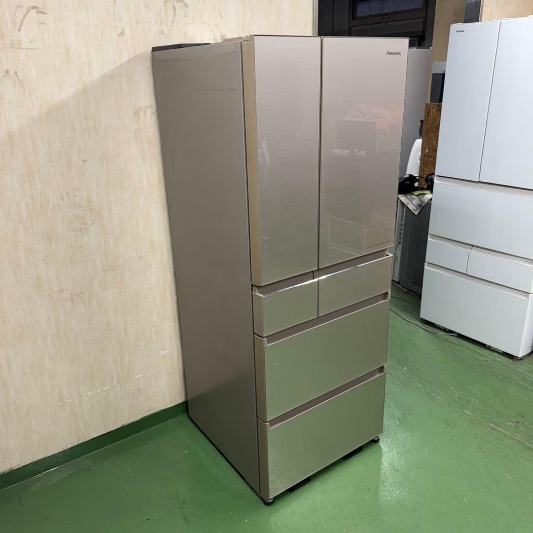 60★2019年製★パナソニック　冷蔵庫　6ドア　大型　自動製氷付き　ガラス扉