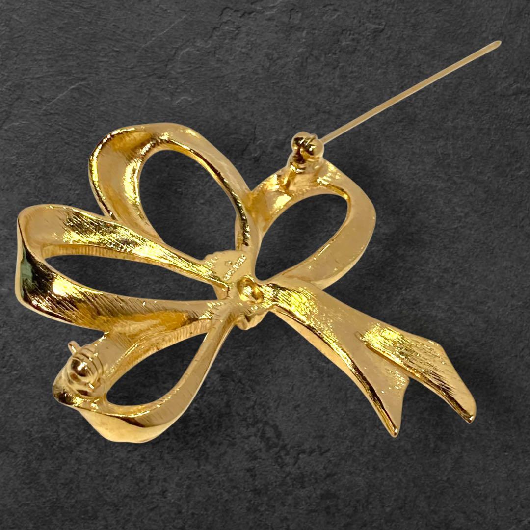 GIVENCHY ジバンシィ リボン ブローチ ゴールド 1-20