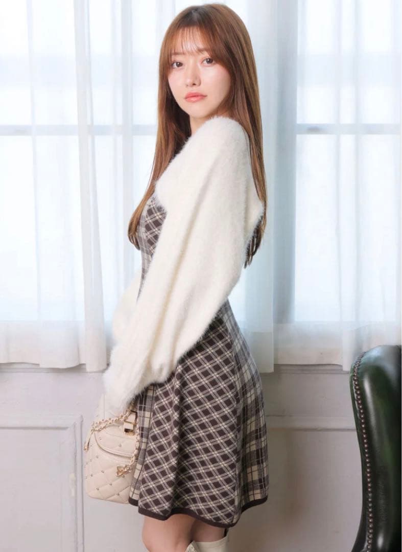 LIP SERVICE【形が選べる】フェザーチェックアンサンブルワンピース