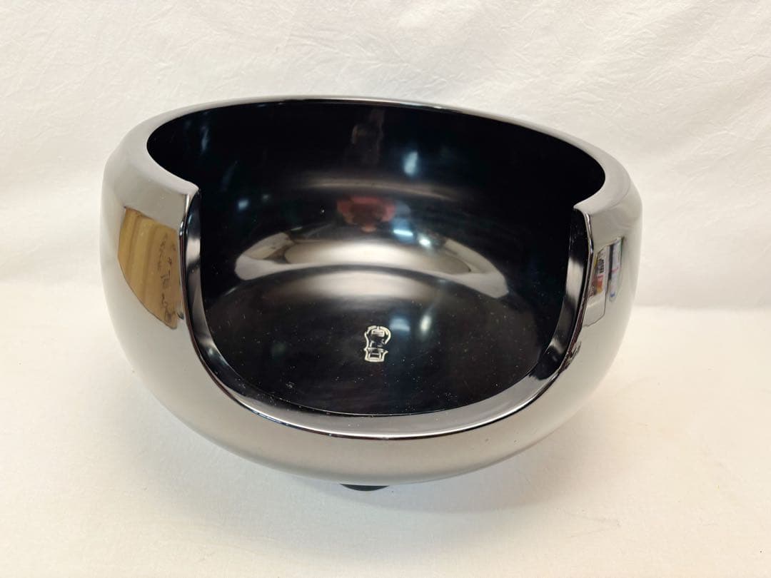 ほぼ未使用 茶道具 月松斉造 黒真塗土風炉 面取風炉 尾張常滑 陶印灰匙共箱