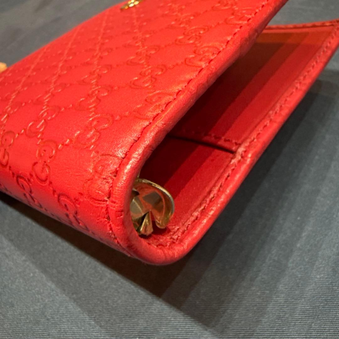 GUCCI グッチ 赤レザー 6リング スケジュール帳 GGロゴ