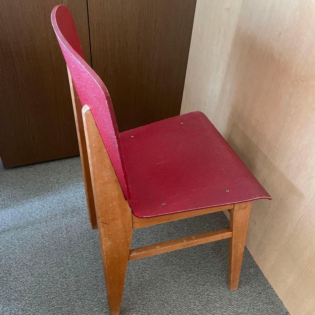 希少＊ジャン プルーヴェ 木製チェア 赤 1950年代