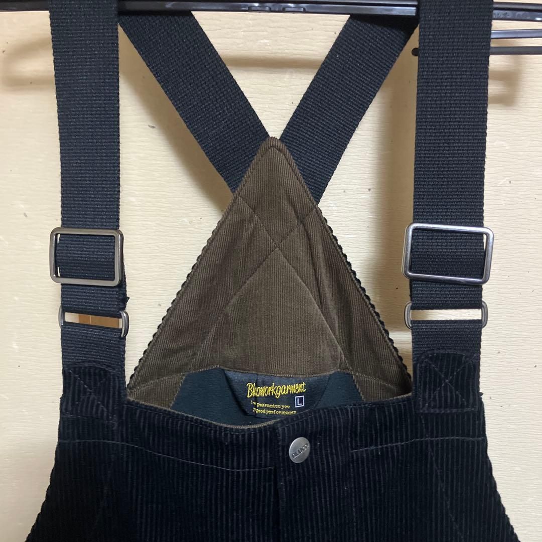 BLUCOコーデュロイオーバーオール Lブラック