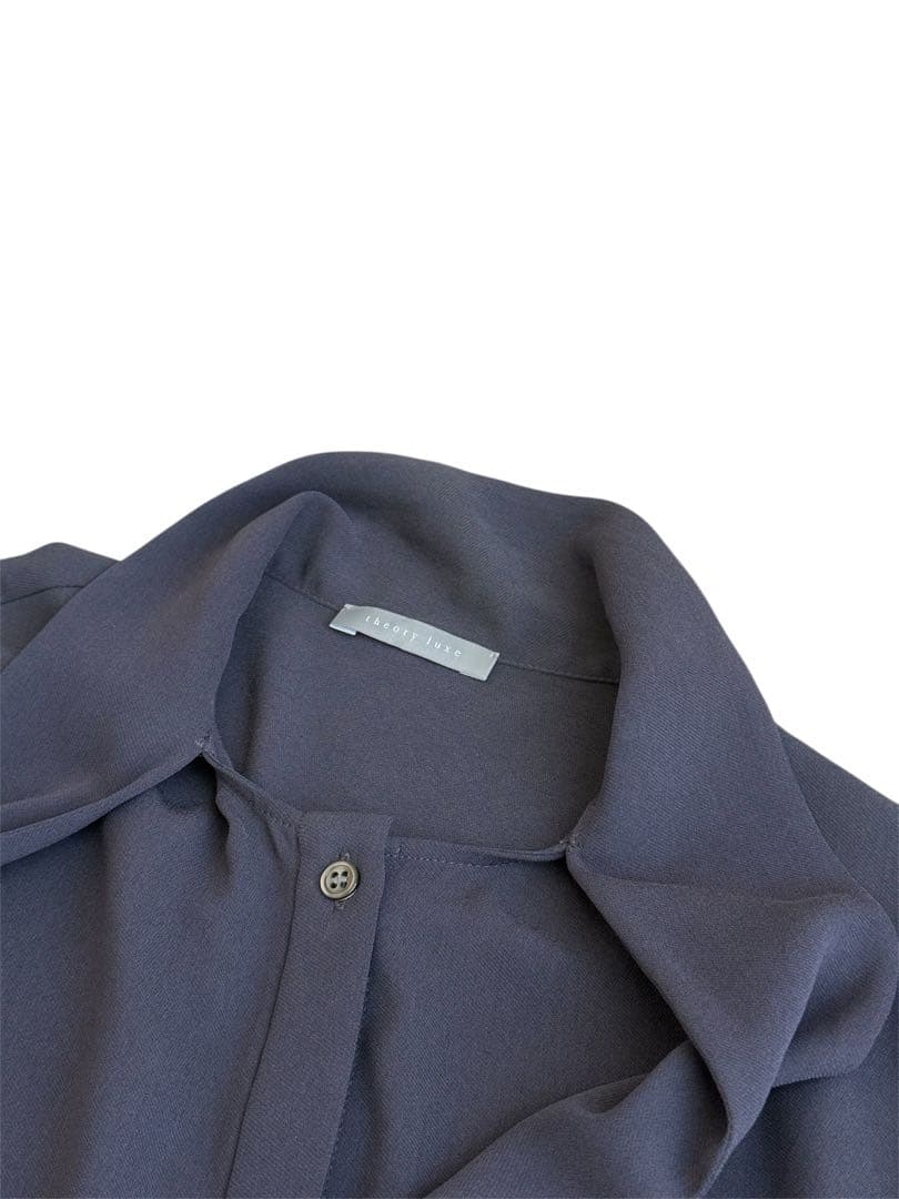 セオリーリュクス　ボウタイ　ブラウス　シャツ　ブラウス　チャコールグレー